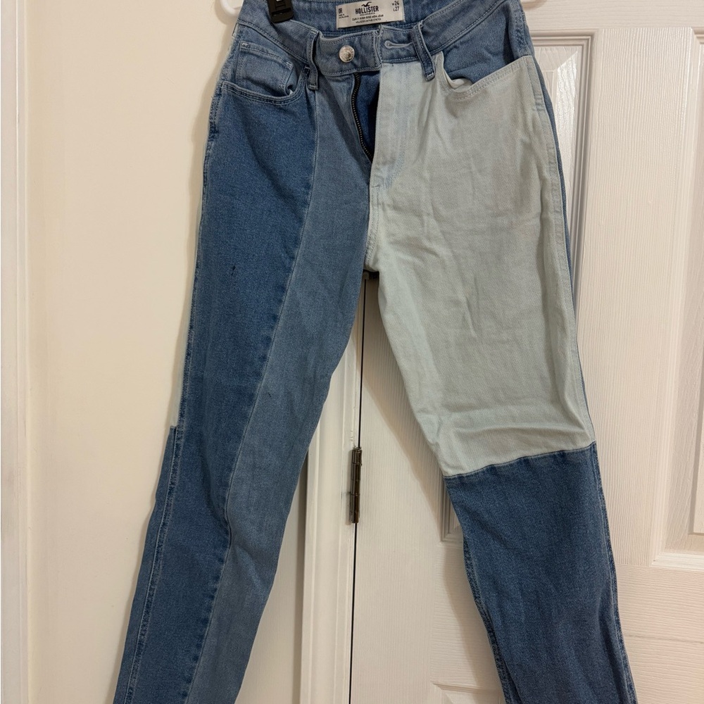 Two-Tone Denim Jeans